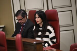Jesús Ramos y Melodie Mendoza, parlamentarios de ASG, en la Cámara autonómica