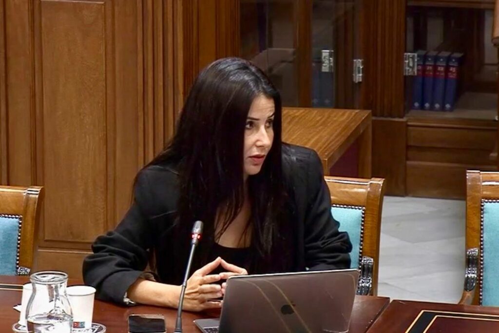 Melodie Mendoza, presidenta del Grupo Parlamentario ASG, interviene en la Cámara