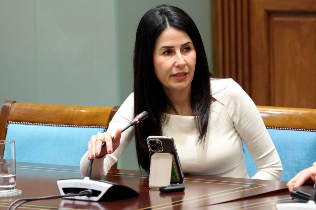 Melodie Mendoza, presidenta del Grupo Parlamentario ASG, interviene en una comisión parlamentaria