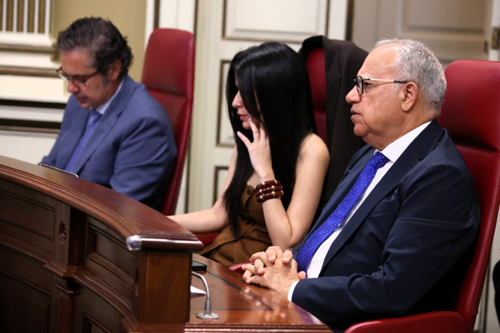 Casimiro Curbelo, portavoz del Grupo Parlamentario ASG, junto a los miembros de su formación